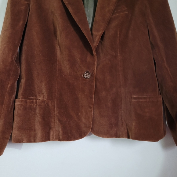Vintage Silver Unicorn Burnt Orange/Brown Faux Suede Women’s Blazer Sz 13 Button - Picture 3 of 16